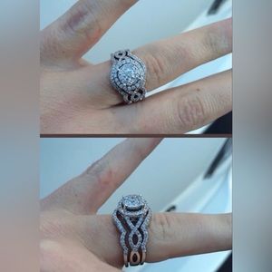 Gorgeous, three piece white gold diamond bridal set